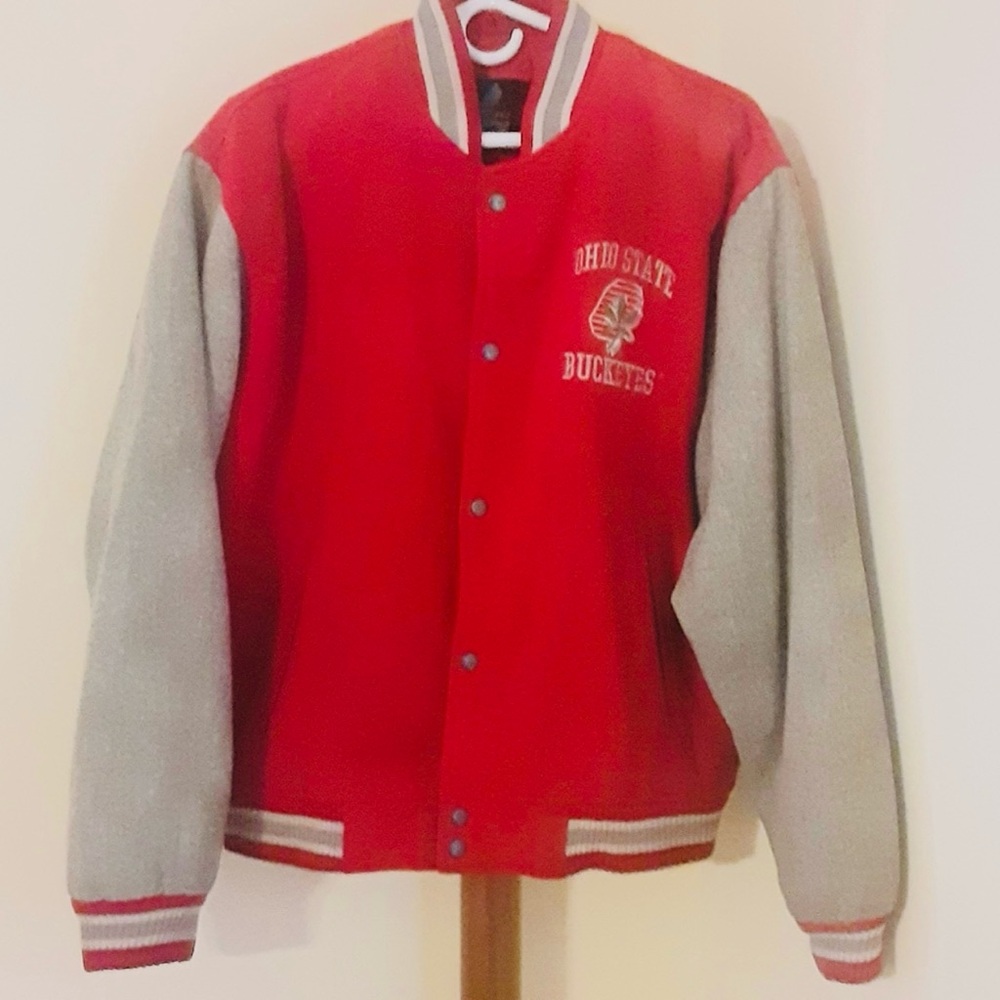 Vintage OHIO STATE BUCKEYES Logo 7 Athletic Rare Collegiate Button Up Jacket
